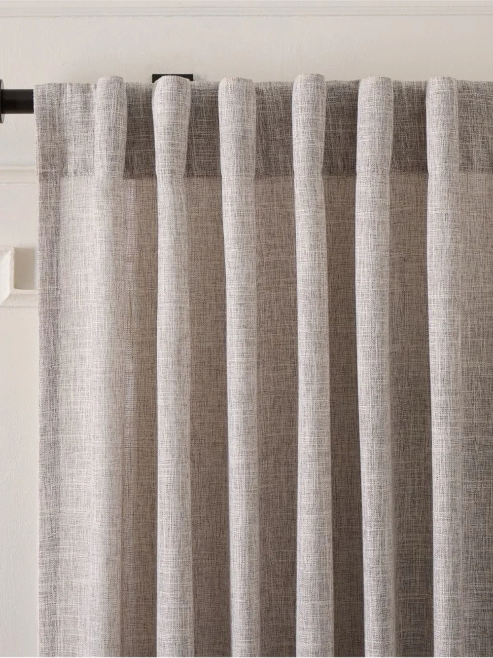 West Elm Crossweave Curtains in Stone White 48x84 in. (2 Panels)